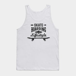 Skate Boarding is my Lifestyle, Black Design Tank Top